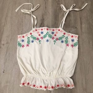 & other stories embroidered tie strap crop top